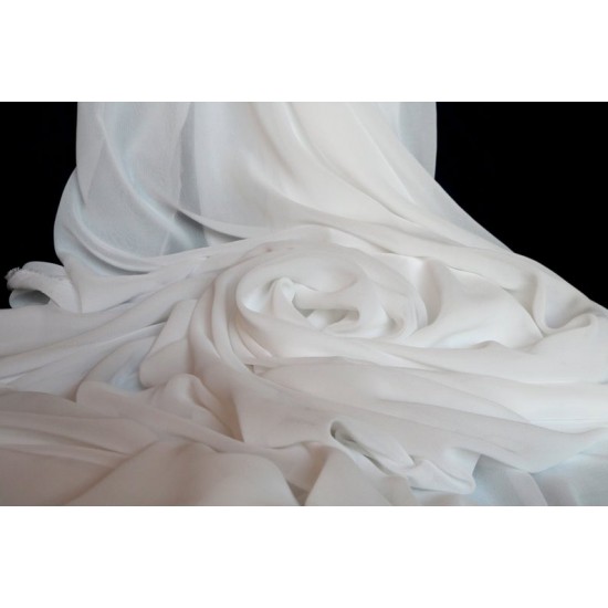 Hi-Multi Chiffon Fabric, White, Black or Ivory Colour, 59" Width