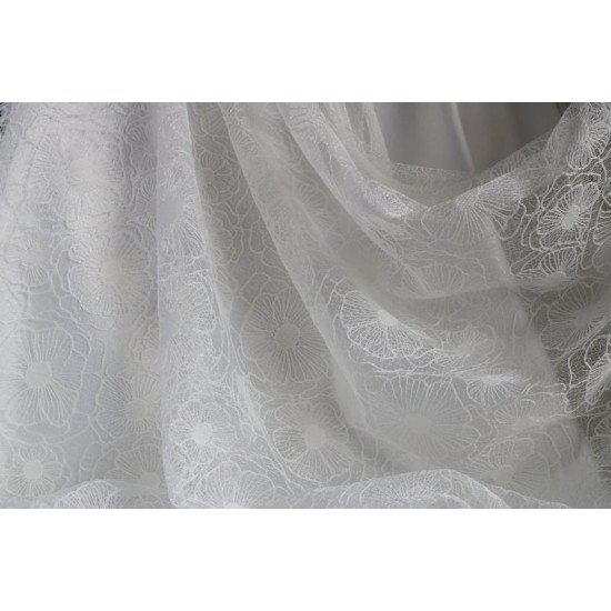 Embroidery Bridal Lace Fabric, Ivory Colour, 54" width Embroidery Bridal Lace Fabric, Ivory Colour, 54" width