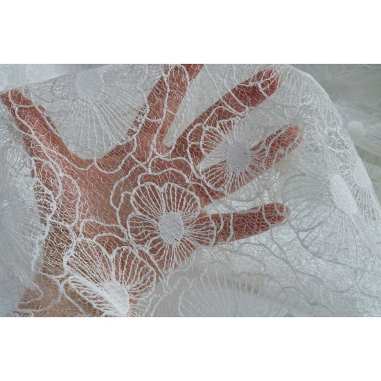 Embroidery Bridal Lace Fabric, Ivory Colour, 54" width Embroidery Bridal Lace Fabric, Ivory Colour, 54" width
