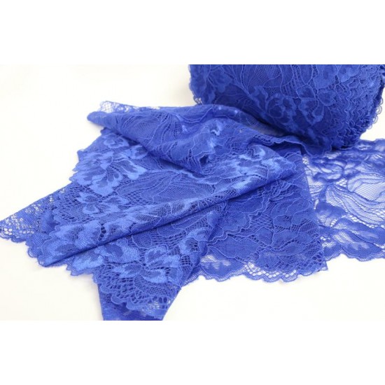 Fine Stretch Lace, Blue colour, 6.5" / 16.5cm Width