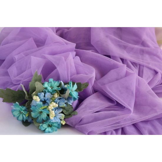 Extra Soft Italian Tulle Fabric, Lavender Colour, 59" Width
