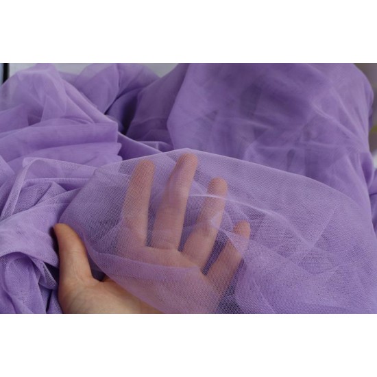 Extra Soft Italian Tulle Fabric, Lavender Colour, 59" Width