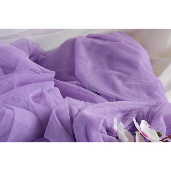 Extra Soft Italian Tulle Fabric, Lavender Colour, 59" Width