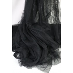 Extra Soft Italian Tulle Fabric, Black Colour, 59"wide