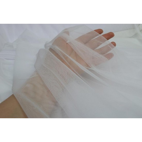Extra Soft Italian Tulle Fabric, White Colour, 59" Width Extra Soft Italian Tulle Fabric, White Colour, 59" Width