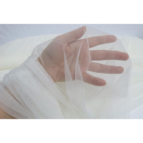 Extra Soft Italian Tulle Fabric, Ivory Colour, 59" Width Extra Soft Italian Tulle Fabric, Ivory Colour, 59" Width