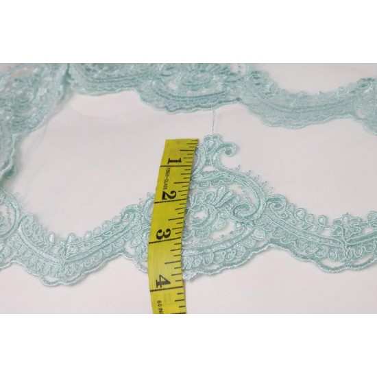 Lace Edging, Lace Trim, Mint colour,  4" Width 