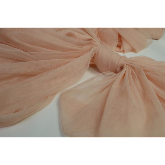 Extra Soft Italian Tulle Fabric, Blush/Peach colour, 59"wide