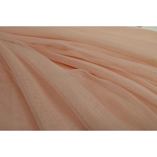 Extra Soft Italian Tulle Fabric, Blush/Peach colour, 59"wide