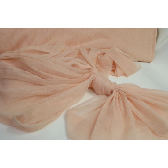 Extra Soft Italian Tulle Fabric, Blush/Peach colour, 59"wide