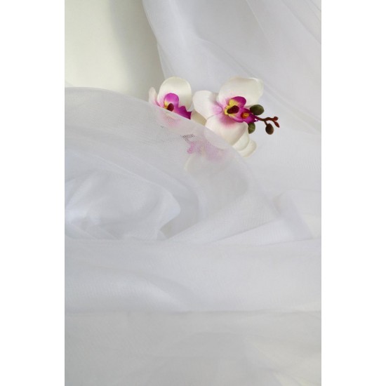 Soft Tulle Fabric, White Colour, 118" / 3m Width