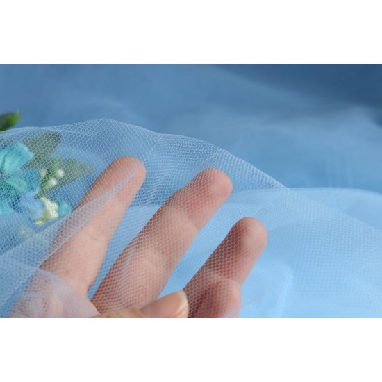 Soft Tulle Fabric, Sky Blue Colour, 118" / 3m Width