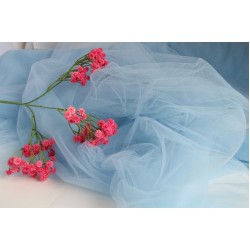 Soft Tulle Fabric, Sky Blue Colour, 118" / 3m Width