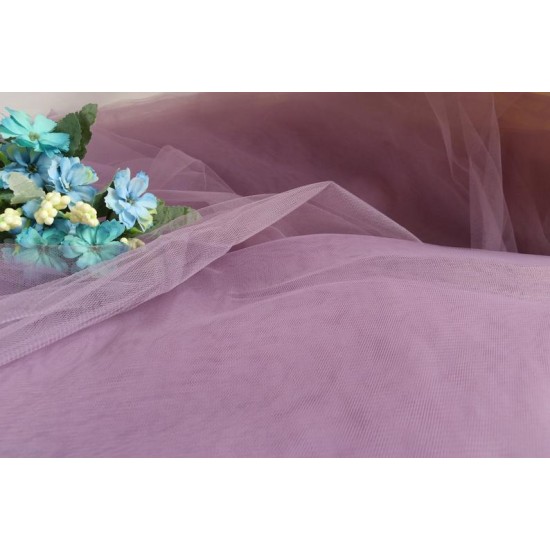 Soft Tulle Fabric, Dark Lilac Colour, 118" / 3m Width Soft Tulle Fabric, Dark Lilac Colour, 118" / 3m Width