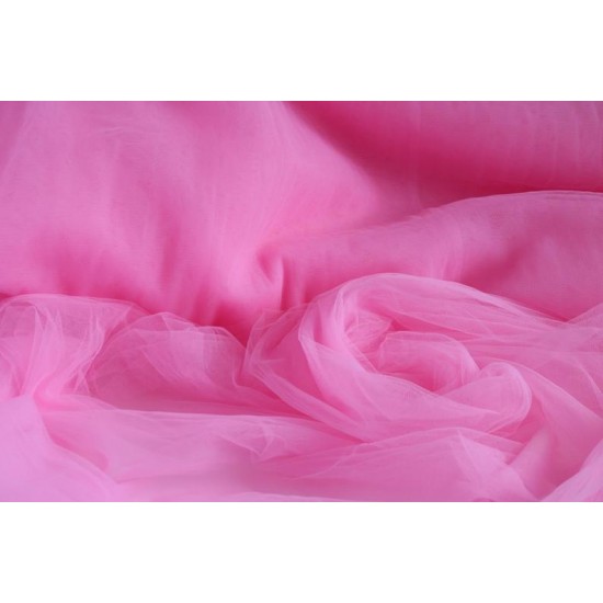 Soft Tulle Fabric, Candy Pink Colour, 118" / 3m Width