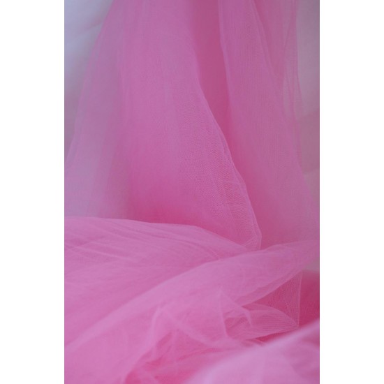 Soft Tulle Fabric, Candy Pink Colour, 118" / 3m Width