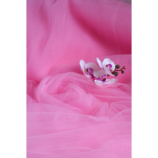 Soft Tulle Fabric, Candy Pink Colour, 118" / 3m Width