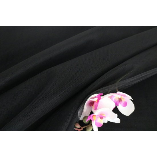 Soft Tulle Fabric, Black Colour, 118" / 3m Width Soft Tulle Fabric, Black Colour, 118" / 3m Width