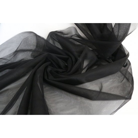 Soft Tulle Fabric, Black Colour, 118" / 3m Width Soft Tulle Fabric, Black Colour, 118" / 3m Width
