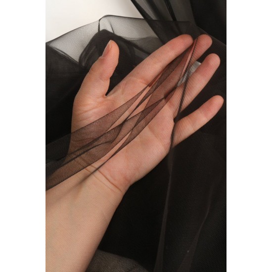 Soft Tulle Fabric, Black Colour, 118" / 3m Width Soft Tulle Fabric, Black Colour, 118" / 3m Width