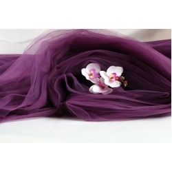 Soft Tulle Fabric, Dark Purple Colour, 118" / 3m Width 