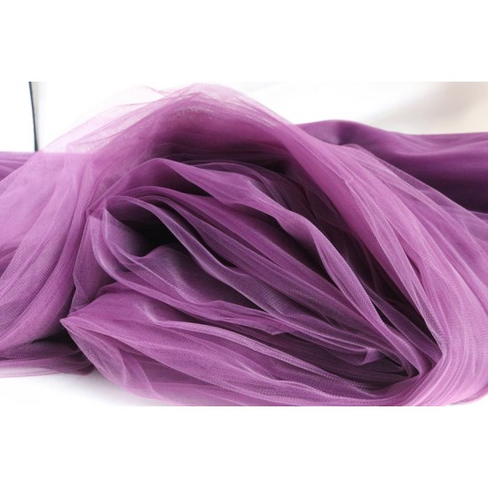 Soft Tulle Fabric, Dark Purple Colour, 118" / 3m Width 