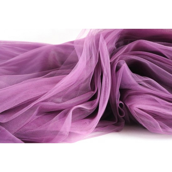 Soft Tulle Fabric, Dark Purple Colour, 118" / 3m Width 