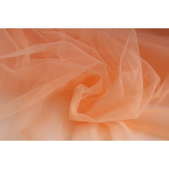 Soft Tulle Fabric, Peach Colour, 118" / 3m Width
