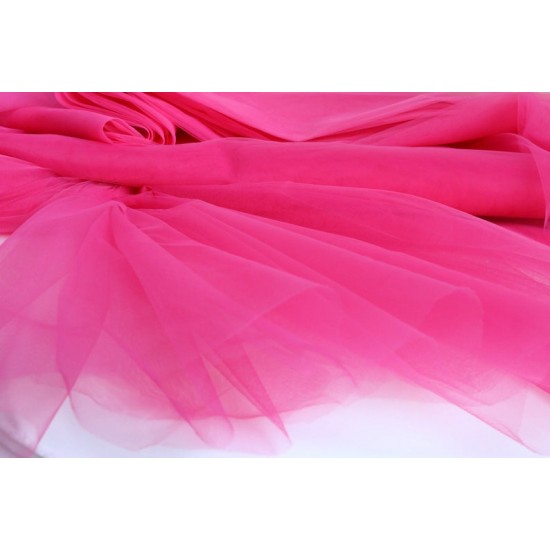 Soft Tulle Fabric, Hot Pink Colour, 118" / 3m Width Soft Tulle Fabric, Hot Pink Colour, 118" / 3m Width