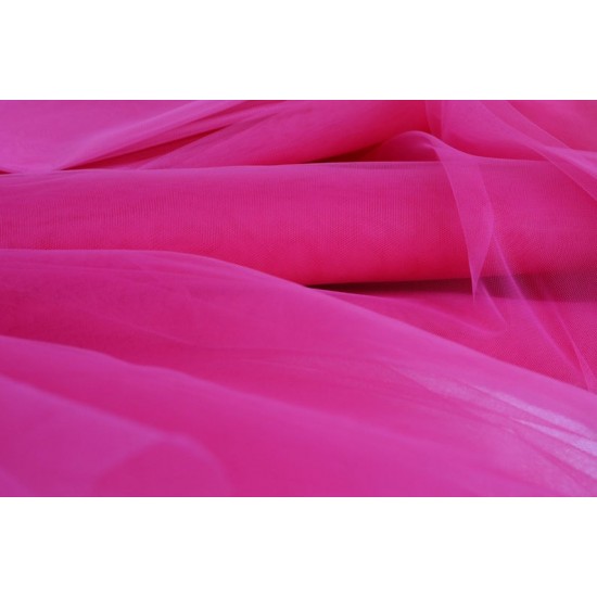 Soft Tulle Fabric, Hot Pink Colour, 118" / 3m Width Soft Tulle Fabric, Hot Pink Colour, 118" / 3m Width
