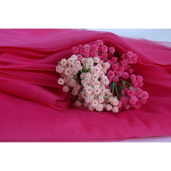Soft Tulle Fabric, Hot Pink Colour, 118" / 3m Width Soft Tulle Fabric, Hot Pink Colour, 118" / 3m Width
