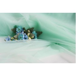 Soft Tulle Fabric, Green Mint Colour, 118" / 3m Width 