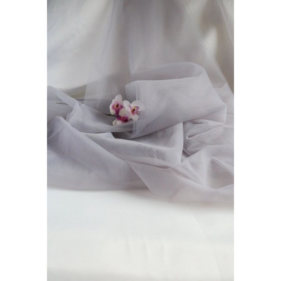 Soft Tulle Fabric, Grey Lilac, 118" / 3m Wide Soft Tulle Fabric, Grey Lilac, 118" / 3m Wide
