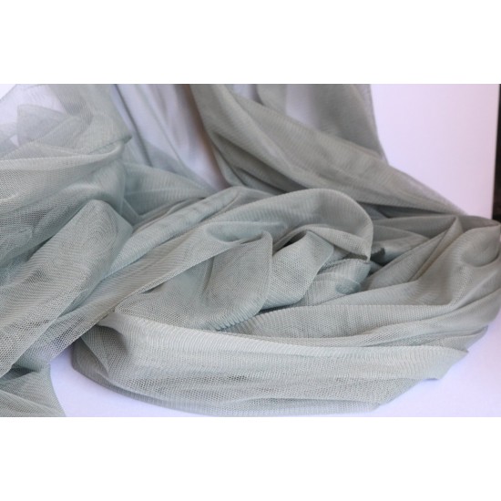 Silver Grey Extra Soft Italian Tulle Fabric Silver Grey Extra Soft Italian Tulle Fabric