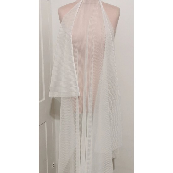 Ivory Pleated Extra Soft Italian Tulle Fabric Ivory Pleated Extra Soft Italian Tulle Fabric