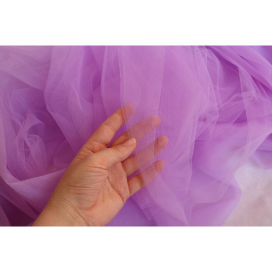 Soft Tulle Fabric, Lilac Colour, 118" / 3m Wide Soft Tulle Fabric, Lilac Colour, 118" / 3m Wide