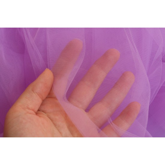 Soft Tulle Fabric, Lilac Colour, 118" / 3m Wide Soft Tulle Fabric, Lilac Colour, 118" / 3m Wide