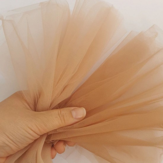 Tan Colour Soft Tulle Fabric , 118" / 3m Wide Tan Colour Soft Tulle Fabric , 118" / 3m Wide