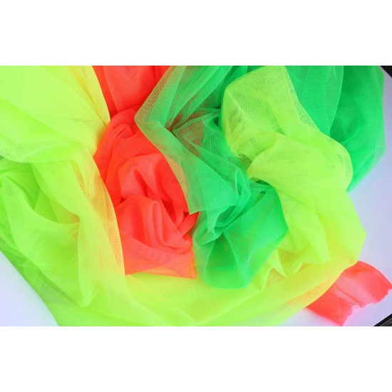 Extra Soft Italian Tulle Fabric Neon Yellow, Neon Coral, Fluorescent Green