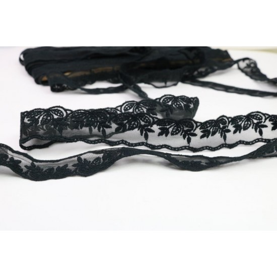 Lace Trim, Black Colour, 2 cm width