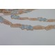 Embroidered Lace Trim, Beige and Blue colour, 2cm Width