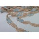 Embroidered Lace Trim, Beige and Blue colour, 2cm Width