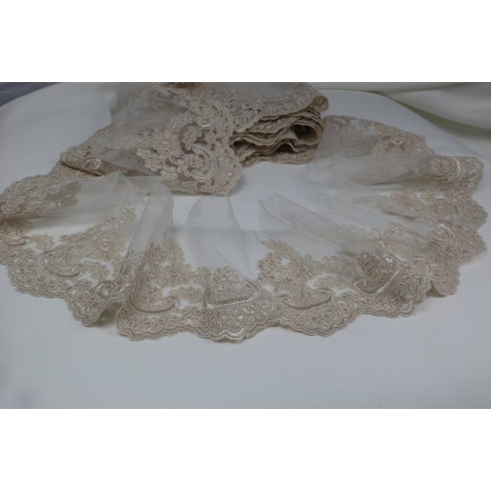 Lace Edging, Lace Trim, Champagne Colour, 5.5" Width 