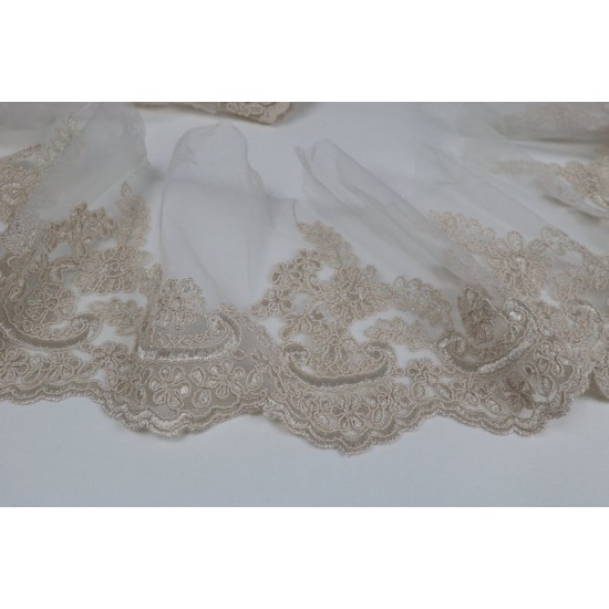 Lace Edging, Lace Trim, Champagne Colour, 5.5" Width 